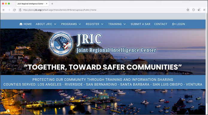 Figure 10-13: The home page of JRIC’s website,