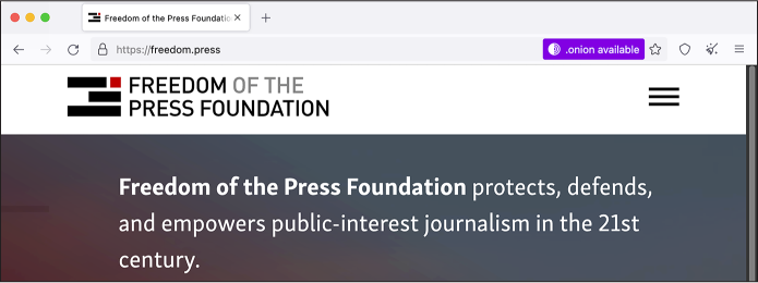 Figure 2-3: The Freedom of the Press Foundation home page