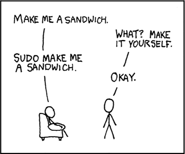 Figure 3-2: Demanding a sandwich with sudo